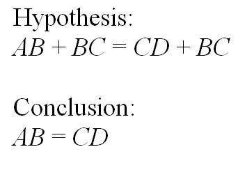 If a = b, then a - c = b - c (subtract the same thing from both sides of the equation)