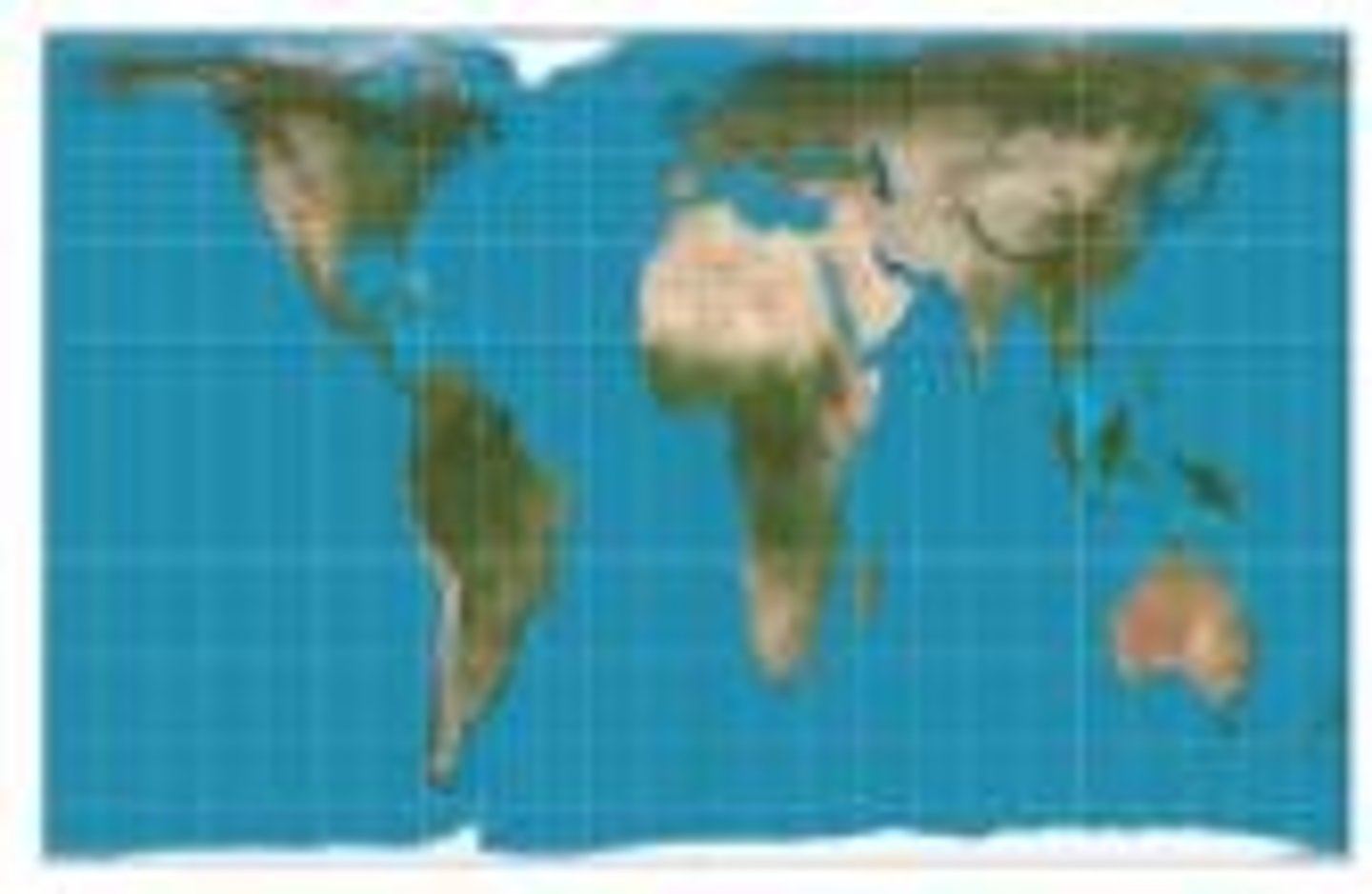 <p>Shape and directions of countries are fairly accurate but greatly distorted toward poles.</p>