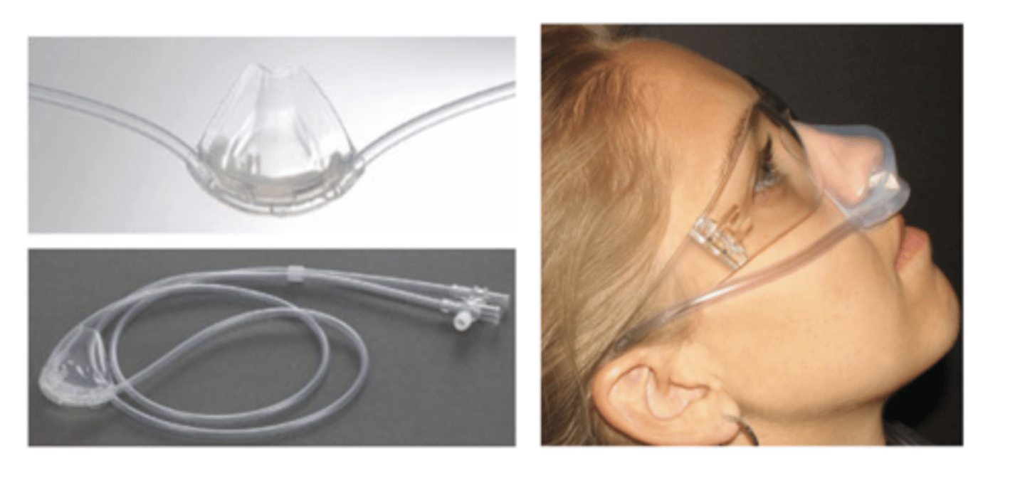 <p>variation of nasal hood, more fitted</p><p>pt is more comfortable</p><p>easier to work on oral cavity</p>