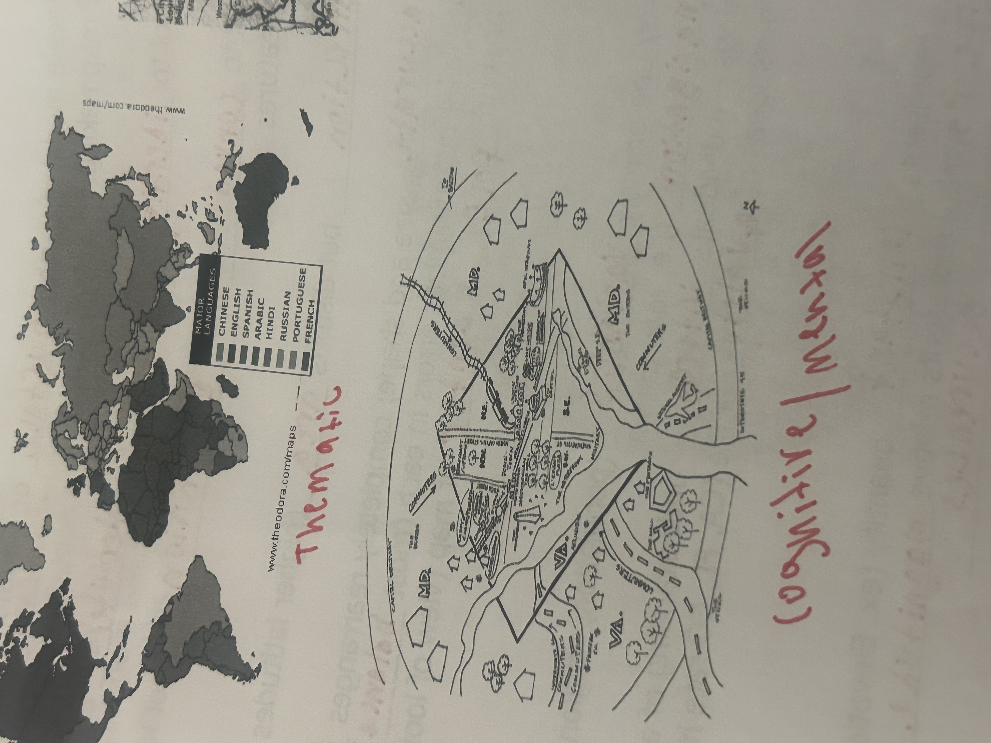 <p>individuals internal understanding of a place</p>