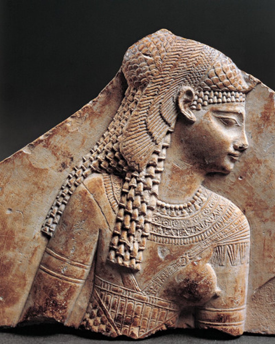 <p>Last pharaoh of Egypt; had relationships with Julius Caesar and Marc Antony; Octavian's enemy</p>