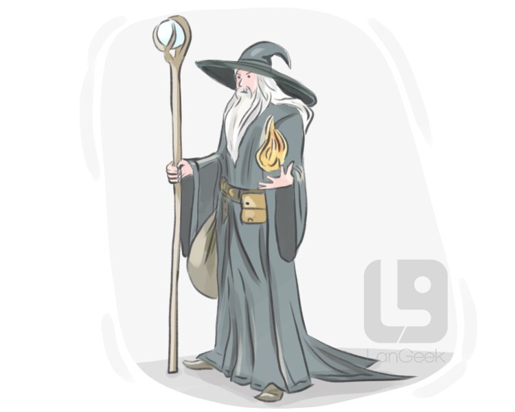 <p>a person with magical powers; also used informally to describe someone very skilled at something.<br></p>