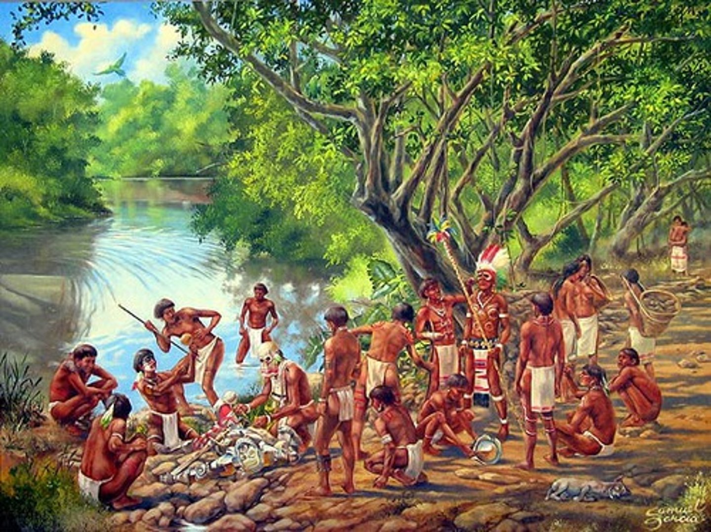 <p>the Indians that Christopher Columbus met when he traveled to America</p>