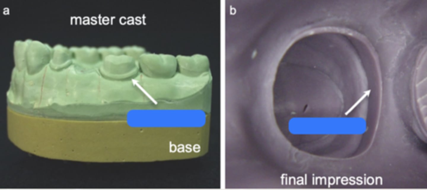 <p>Final impression should have ideally ___-__mm visible tooth structure</p>