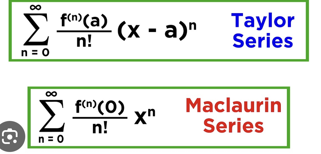 <p>Find derivatives </p><p>Plug in x = 0</p><p>Multiple by x^n and divide by n!</p>