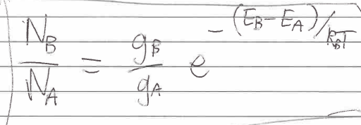<p>g<sub>A</sub> = number of states with energy E<sub>A</sub></p>