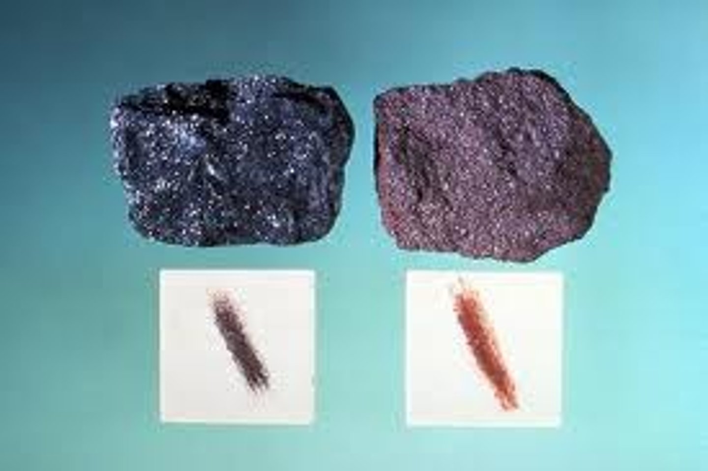<p>rub the mineral on an unglazed ceramic tile</p>