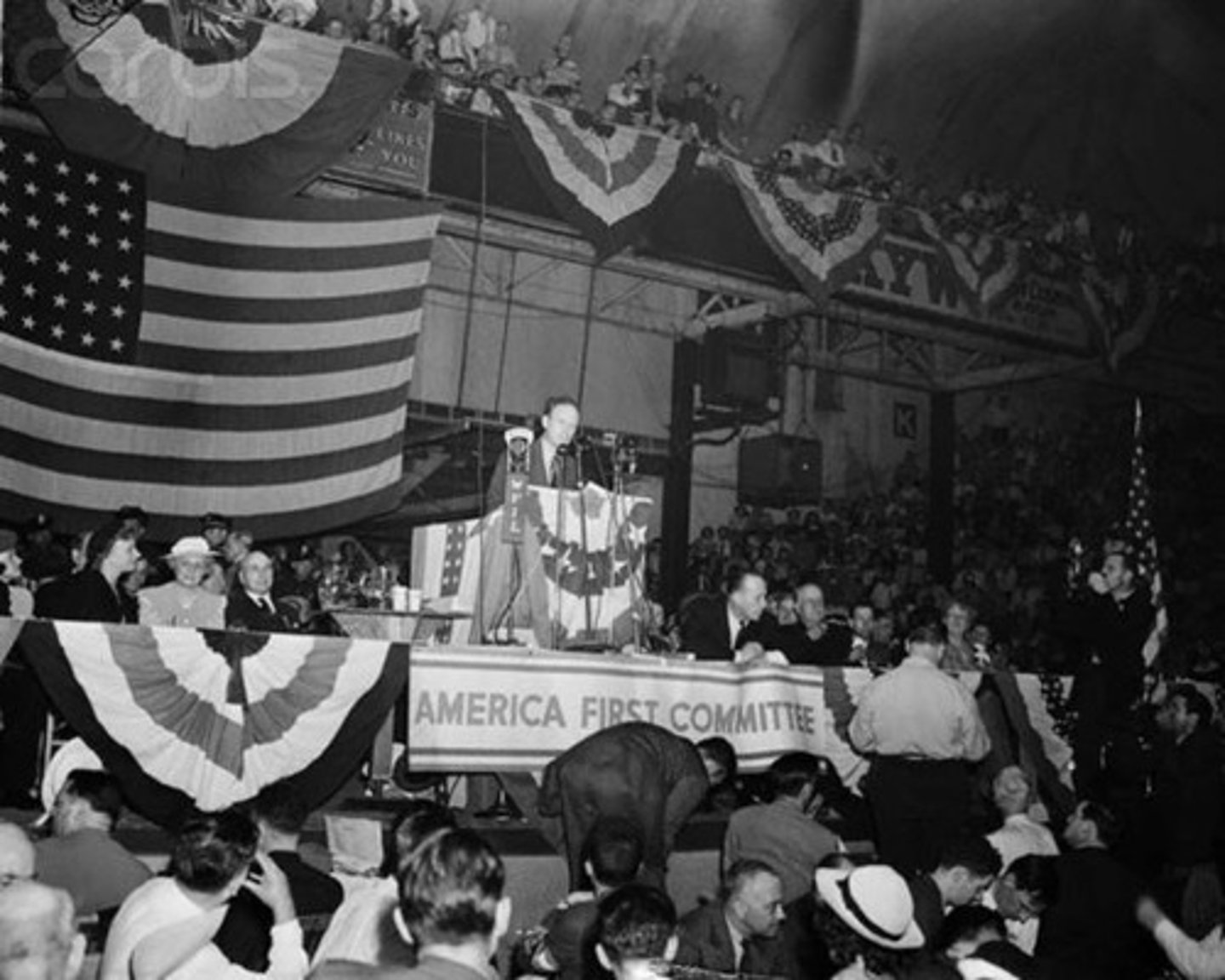 <p>-organization founded in 1940 to keep the U.S. from participating in WWII</p><p>-Had many famous members like Charles Lindbergh &amp; Walt Disney</p>
