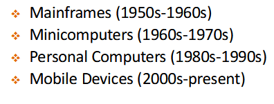 <p>a new computer class forms roughly every decade</p>