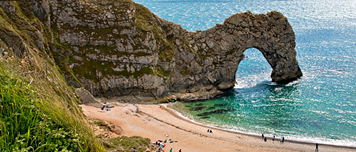 <p>If the cave is eroded right through the headland, an arch is formed</p>