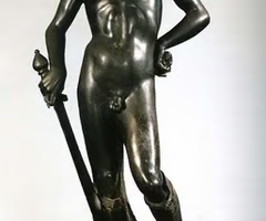 <p>First freestanding nude statue of the Renaissance; symbol of Florence.</p>