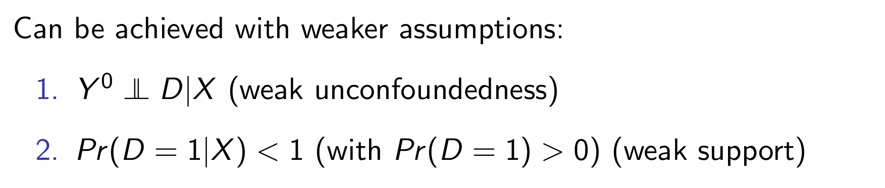 <p>Why do we only need weaker assumptions to estimate the ATT?</p>