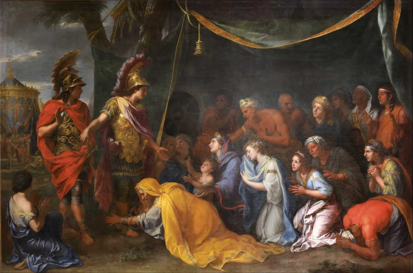 <p><span>Who was Charles Le Brun and what type of influence did he have at the Royal Academy? How can we describe his particular form of ‘academic’ painting in the service of Louis XIV?</span></p><p style="text-align: left;"><span>- Founding member</span></p><p style="text-align: left;"><span>- Grand compositions</span></p>