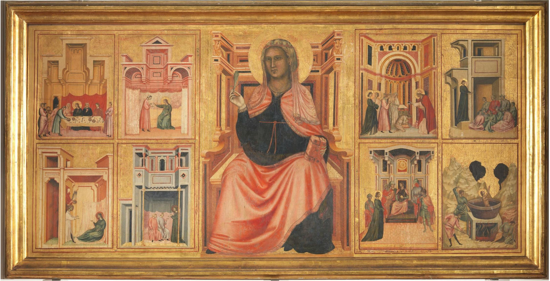<p>Master of St Cecilia, St Cecilia and episodes of her life - 1304</p>