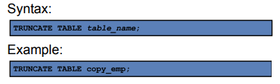 <p>TRUNCATE Statement</p>