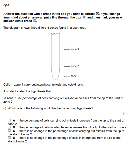 <p>Devise an investigation to test this hypothesis. (5)</p>