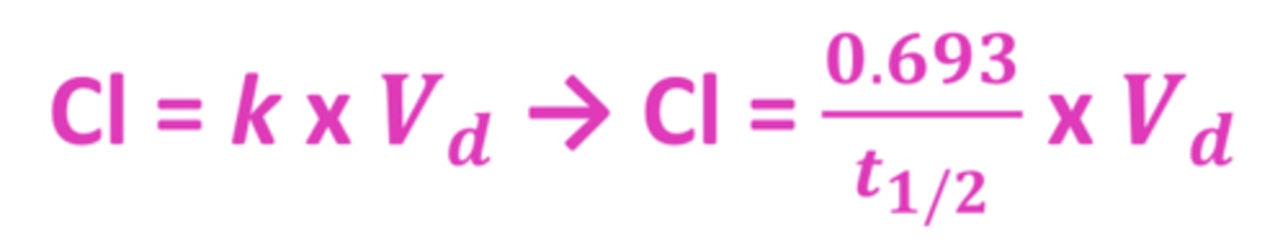 <p>units in volume/time (L/hr, mL/min)</p><p>or volume/time/weight (L/hr/kg)</p>