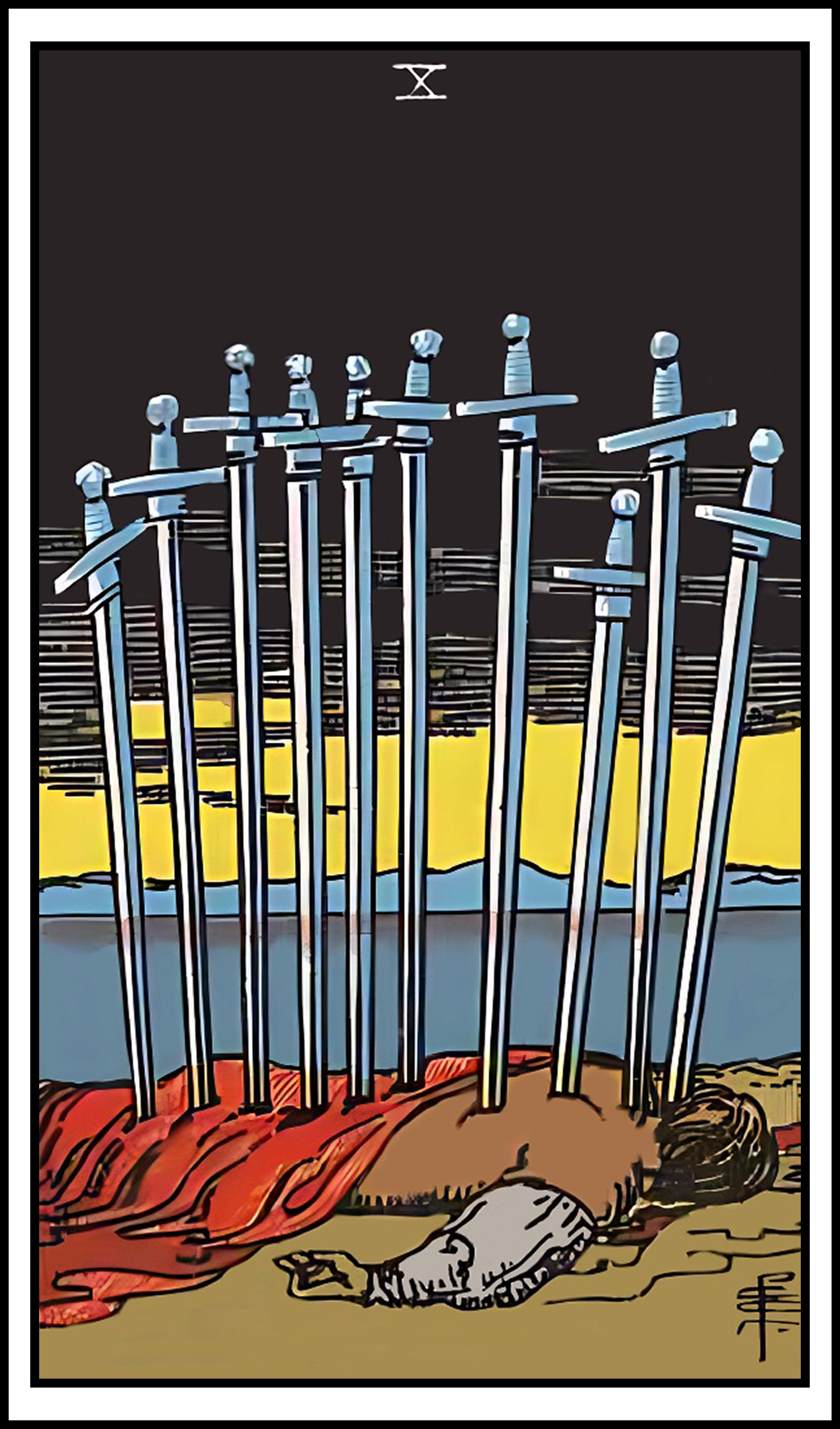 <p>10 of swords</p>