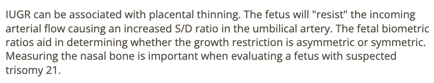 <p>d) measurement of nasal bone length</p>