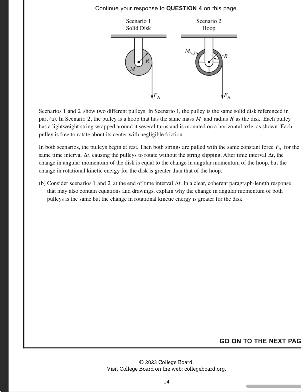 <p>Paragraph length, why are the change in L of both pulleys the same but disk has greater change of Krot</p>