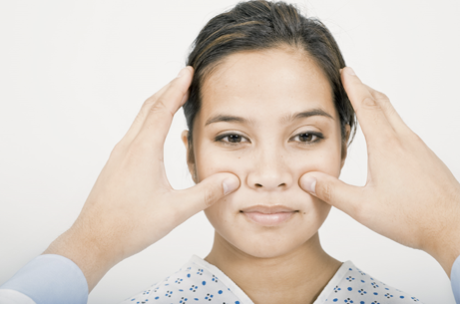 <p>What facial sinus is being assessed?</p>