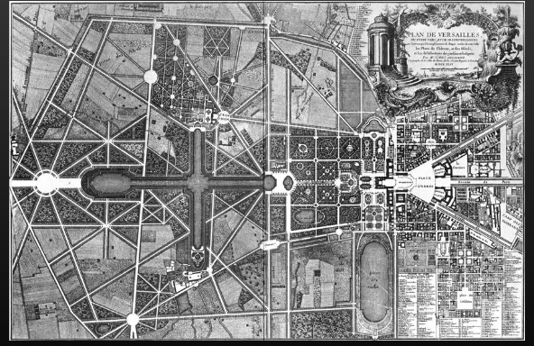<p>Château de Versailles</p><p>1600 CE</p><ul><li><p>Extravagant Baroque palace in an enfilade spatial structure with grand galleries, opulent chambers, and elaborate gardens.</p></li><li><p>Built by Louis XIV, symbolizing absolute monarchy and France’s political and cultural dominance.</p></li><li><p><span>Features a hallway of mirrors which illustrates the narrative of the public performance that passing through the Chateau requires</span></p></li></ul><p></p>