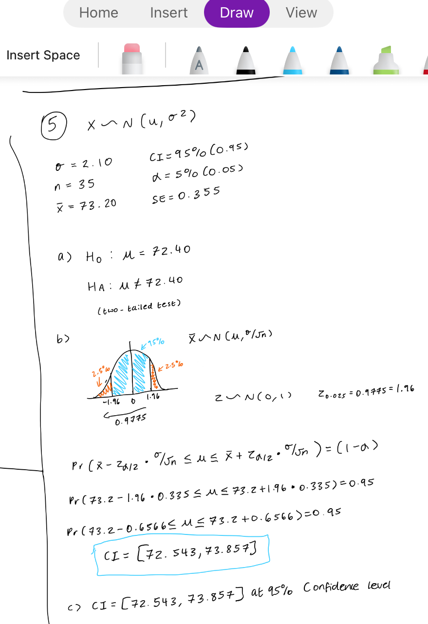 <ol><li><p>Get all info (n, <span>σ/s, x̄, α, CI, SE.)</span></p></li><li><p><span>Draw your graph and work out confidence interval</span></p></li><li><p><span>Conclude - do you reject null or can you not reject the null and why + AT WHAT LOS - e.g. if in CI then cannot reject, but if not within CI then have to reject</span></p></li></ol><p></p>