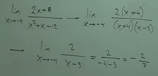 <p>factor, simplify, plug and solve</p>