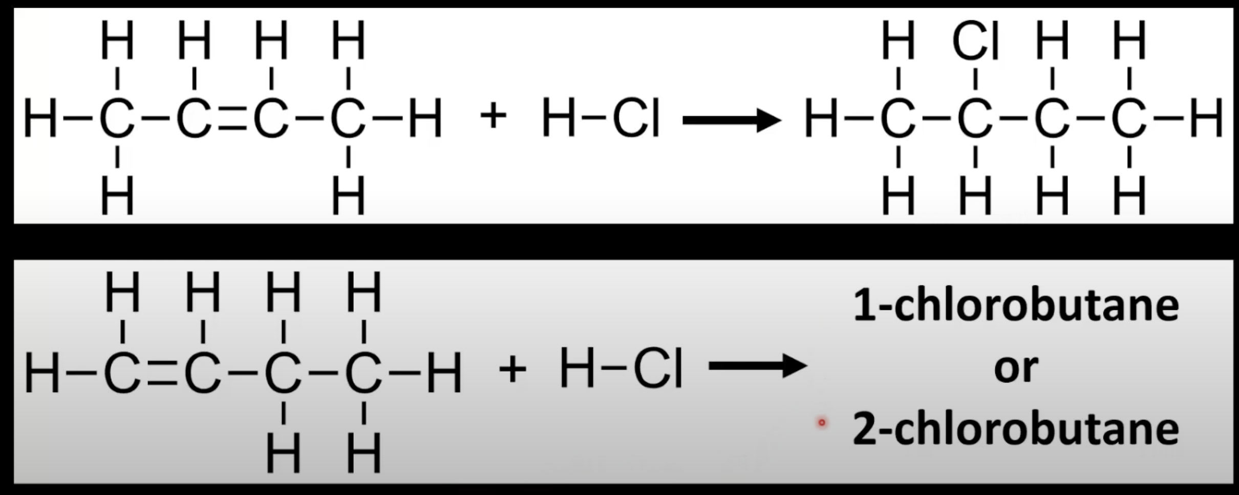 <p>In electrophilic addition of HX to an asymmetrical alkene, the H adds to the carbon with more hydrogens. </p><p>The major product forms via the more stable carbocation intermediate. </p><p>Applies when predicting regioselectivity of unsymmetrical alkenes.</p>
