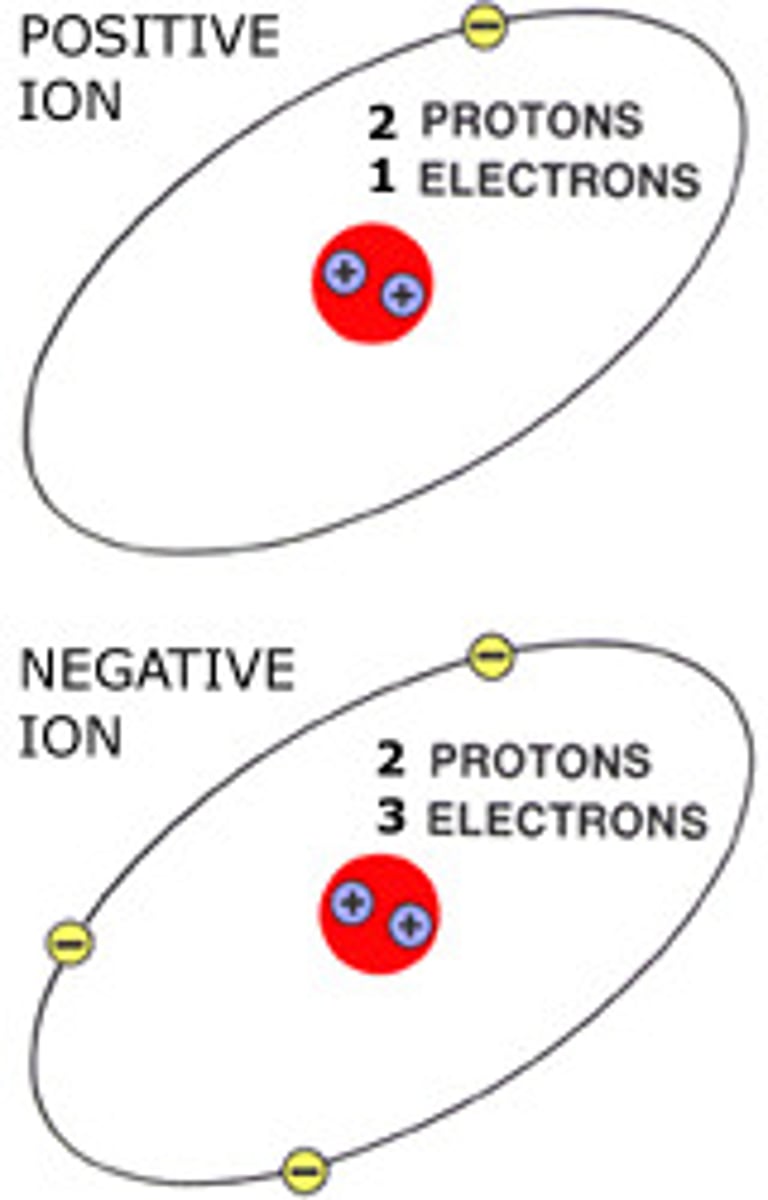 <p>an atom/molecule that has a positive or negative charge</p>