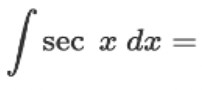 <p>∫ sec(x) dx = ?</p>