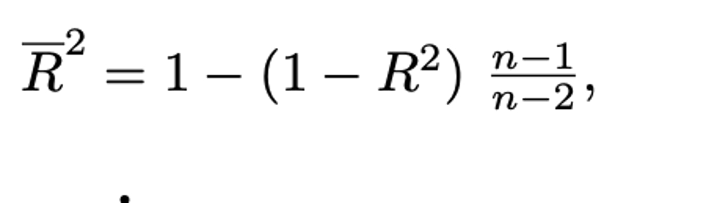 <p>zie formularium</p><p>met p: het aantal predictoren</p>