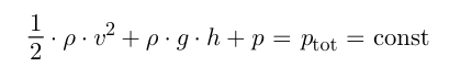 <p>The first summand is also referred to as dynamic pressure, the second as geodetic pressure (pressure at the bottom due to the gravitational pressure), and p as static pressure.</p>