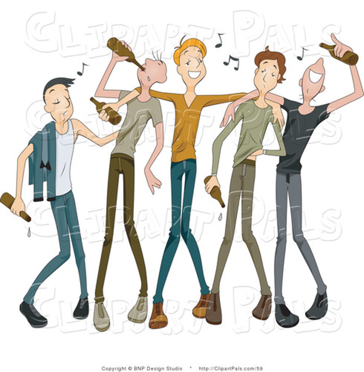 <p>adj. wild and drunken</p>