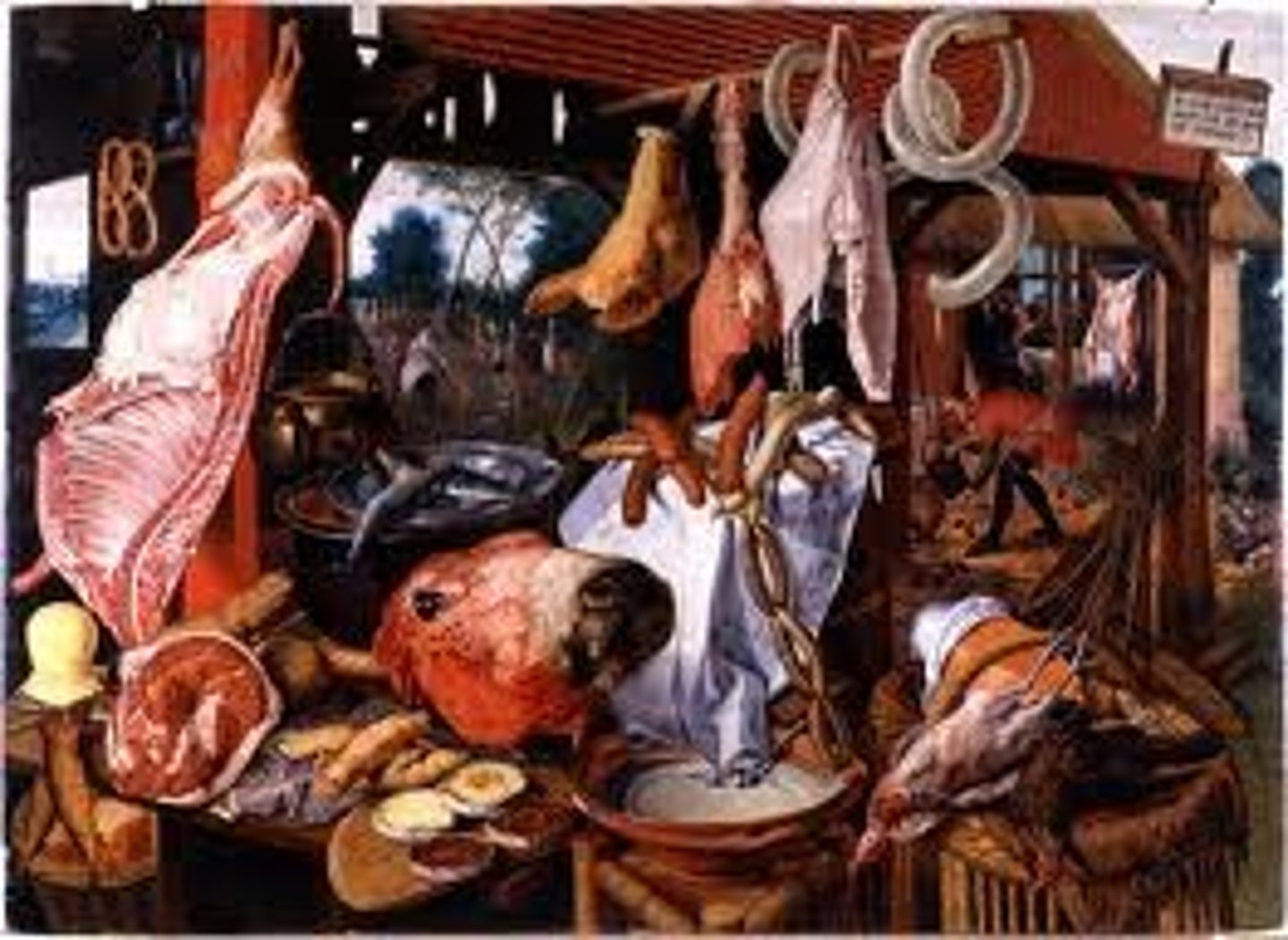 <p>In Pieter Aertsen's Meat Still-Life, the artist has created what appears to be a descriptive genre scene, a butcher's shop displaying its products, as well as fish and pretzels. This work also has embedded within it which of the following?</p>