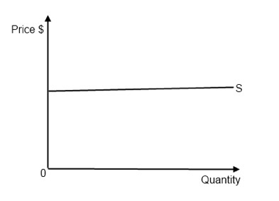 <p>Perfectly elastic demand. A change in price leads to no change in quantity supplied.</p>