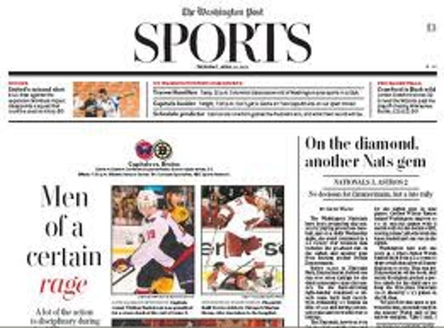 <p>sports page/section</p>