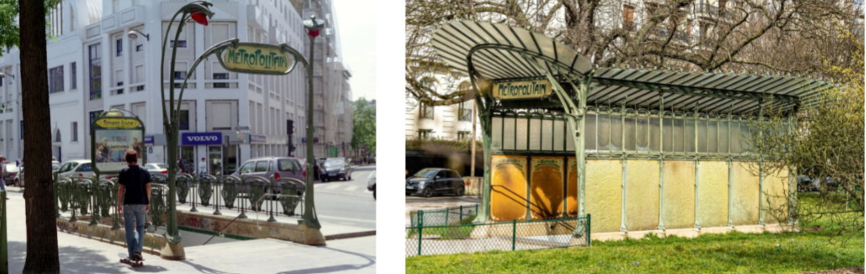<p>Paris Metro Station Entrances, Hector Guimard (Paris, France, 1900)</p>