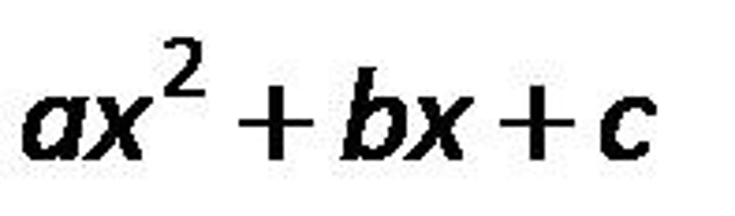<p>is an equation that can be written in the form ax^2 + bx + c = 0, where a is not zero.</p>