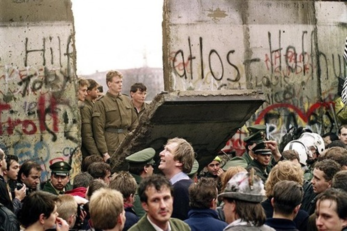 <p>The removal of the wall that separated East and West Germany in 1989. Symbolized the end of the Cold War.</p>