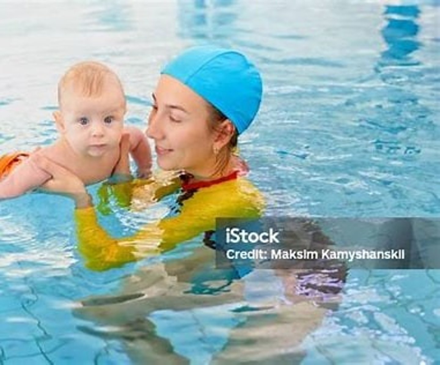 <p>I like to swim with my mom the most!</p>