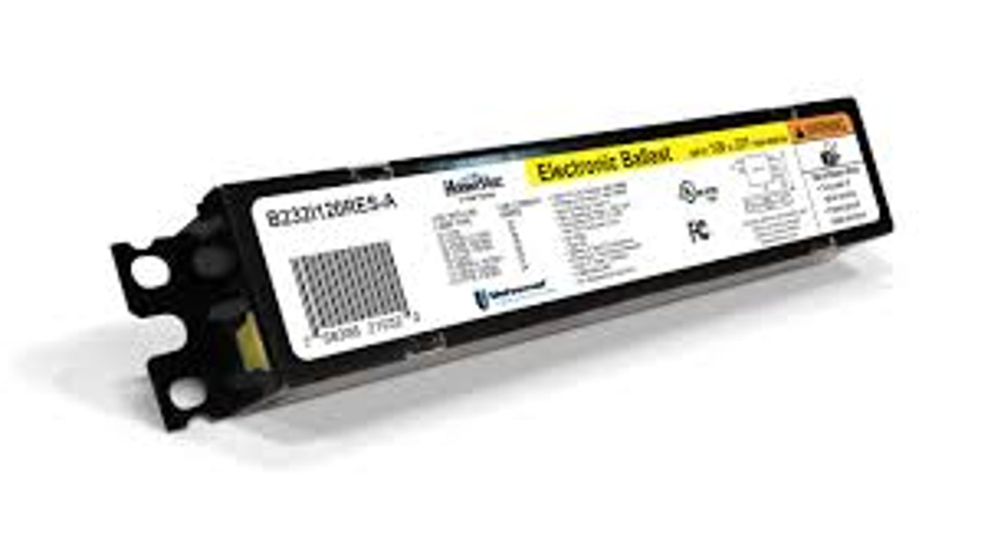 <p>A device in fluorescent lamps that regulates the level (amps) of electrical current and voltage flowing through the fluorescent lamp tube.</p>