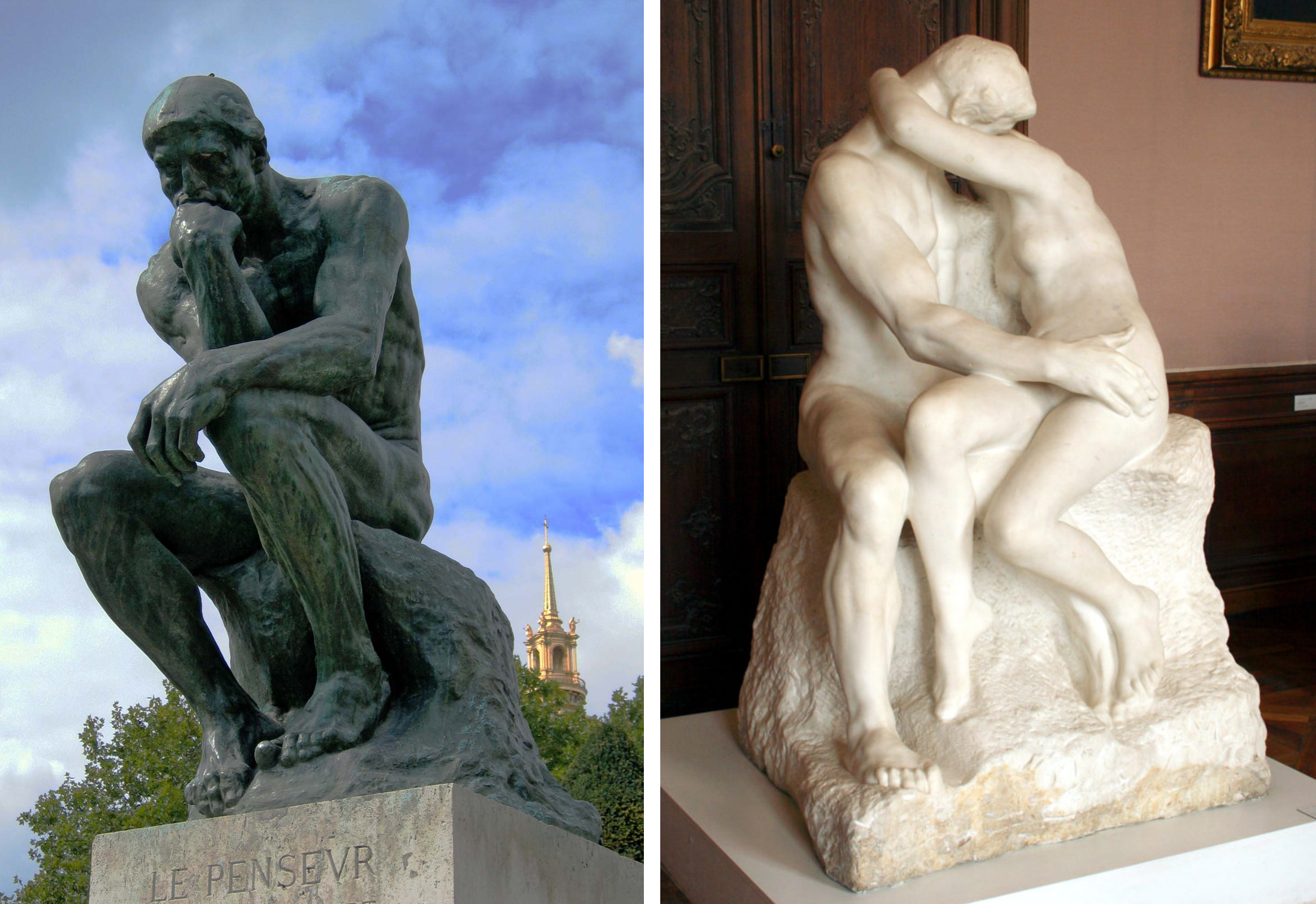 <ul><li><p><strong>The Thinker</strong></p></li><li><p><strong>The Kiss</strong></p></li></ul><p></p>