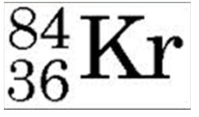 <p>What does the number 84 represent?</p><p></p><ol><li><p>the mass number of this isotope of Kr</p></li><li><p>the number of neutrons of this isotope of Kr</p></li><li><p>the number of protons of this isotope of Kr</p></li><li><p>the number of electrons of this isotope of Kr</p></li></ol>