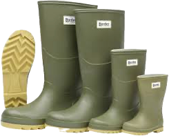 <p>a type of waterproof footwear typically made of rubber, designed for outdoor use in wet conditions. </p>