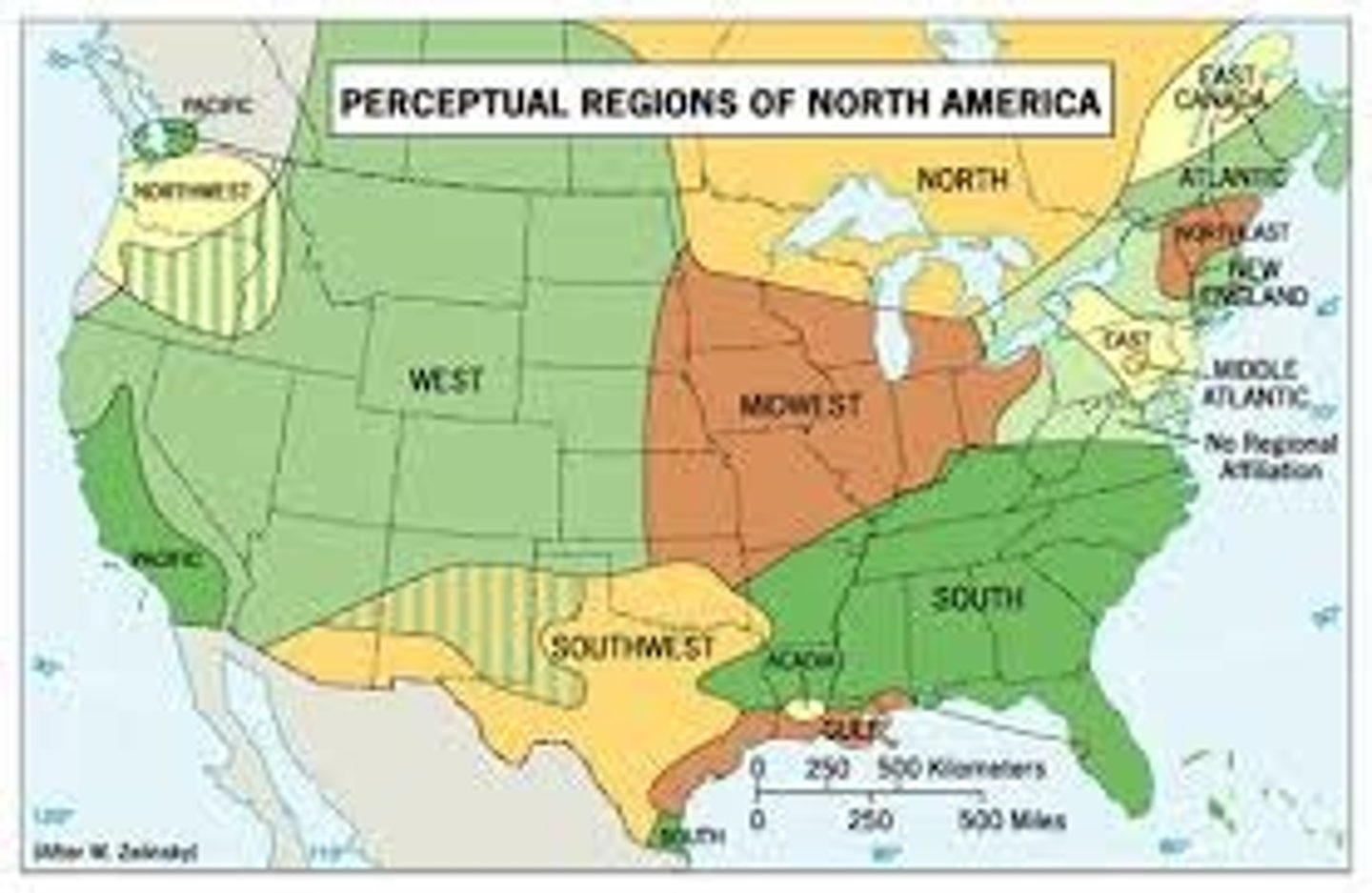 <p>an area that shares a common qualitative characteristic, it's only a region because people believe it's a region, and people may differ in their opinions about it</p>