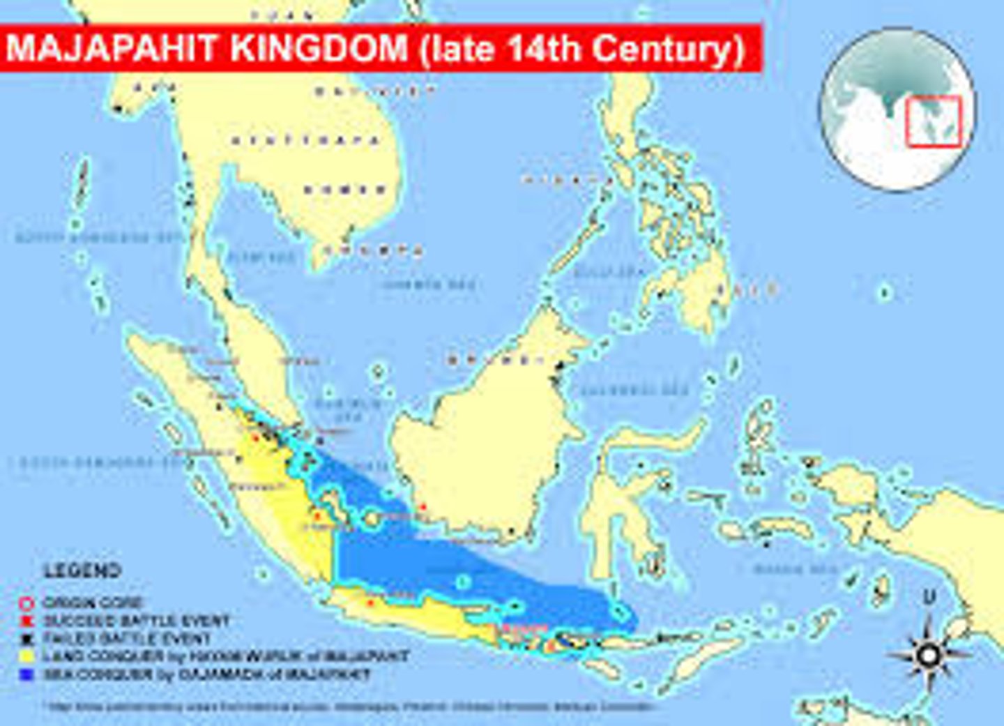 <p>Hindu maritime kingdom (1293-1520) centered on the island of Java. Majapahit was one of the last major Hindu empires of the region and is considered to be one of the greatest and most powerful empires in the history of Indonesia and Southeast Asia.</p>