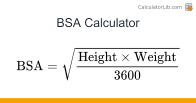 <p><strong><mark>BSA (m²) = √[(Height (cm) * Weight (kg)] / 3600</mark></strong><span style="color: rgb(238, 240, 255)">.</span><span>&nbsp;</span></p>