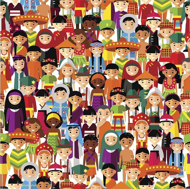 <p><span style="color: purple">The habits, traditions, and beliefs of different social groups.</span></p>