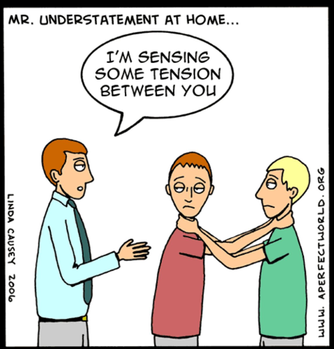 <p>A figure of speech in which a writer or speaker says less than what he or she means; the opposite of exaggeration. Slightly sarcastic. Slightly ironic.</p>